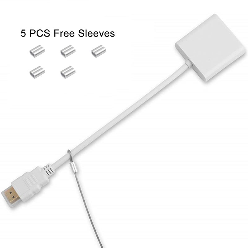 Ciyebst 30 Pack Adjustable Cable Tether Universal Computer Adapter Lock Kit DIY Kit Stainless Steel with Nylon Coat Tether Computers/Dongles/HDMI/VGA/DP Adapter - Image 3